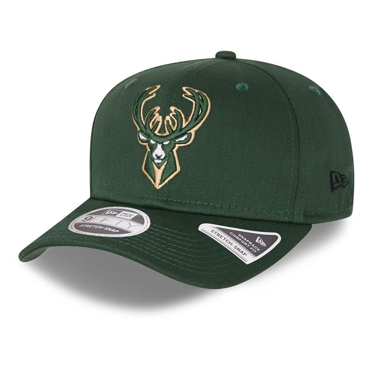 Gorras New Era Nba Verdes - Milwaukee Bucks Team Colour 9FIFTY Stretch Snap 70489BZMD